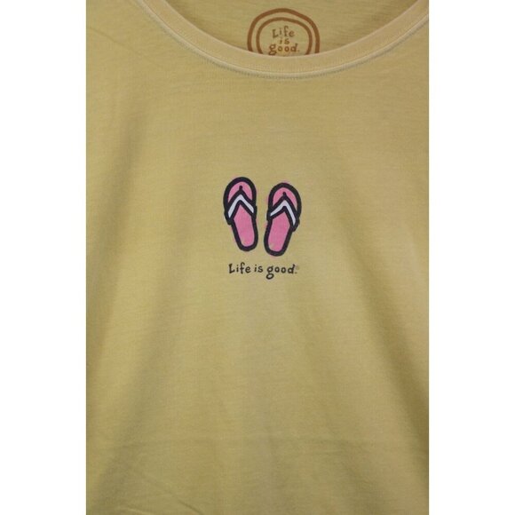 Life is Good Relaxed Fit Short Sleeve Tee Shirt-Size XL-Flip Flops - Picture 3 of 13